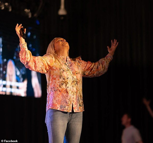 Stacey Hilliar is pictured preaching during a service at Pentecost Church, Neuma