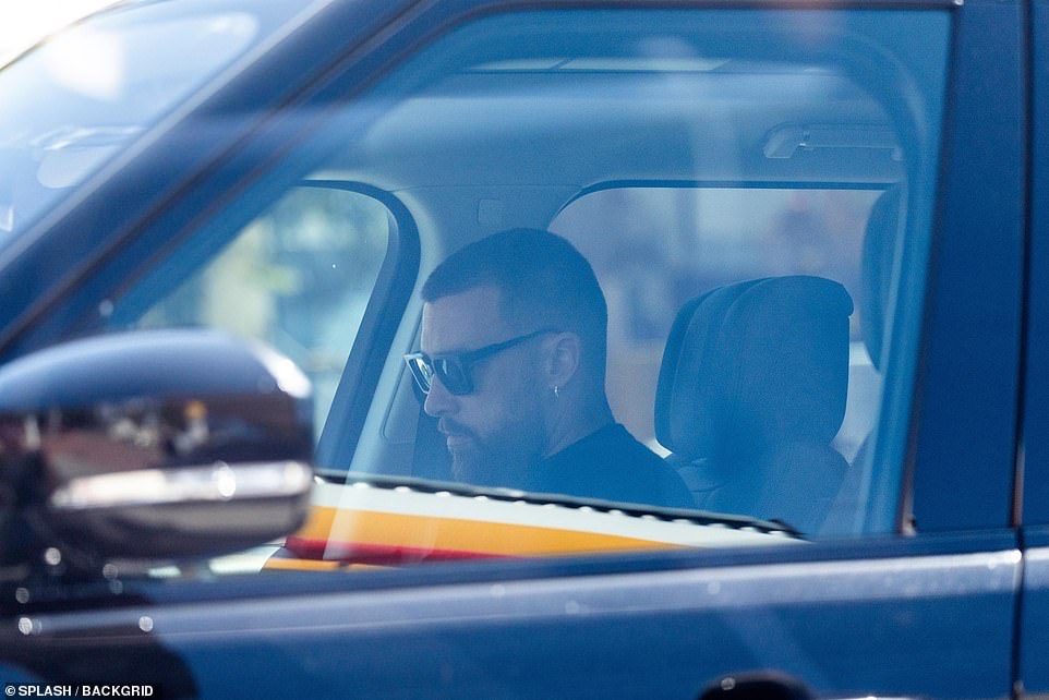Kelce was snapped taking a trip to Swift's Beverly Hills pad with a friend in a black Range Rover on Tuesday
