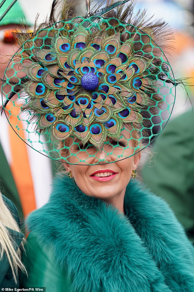 One woman wanted to stand out from the crowd and chose a peacock-inspired fascinator