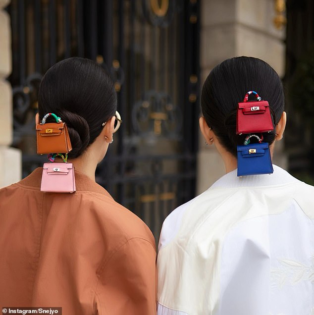 The sisters have become famous for their designer hairpieces - but they're not actually mane accessories - instead, they're bags that they've recycled