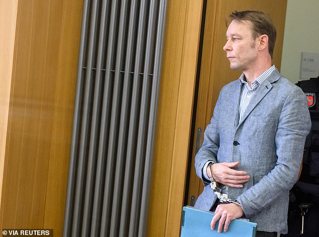 Brueckner, pictured in court in Braunschweig, Germany earlier this week, has denied any connection with Madeleine's disappearance