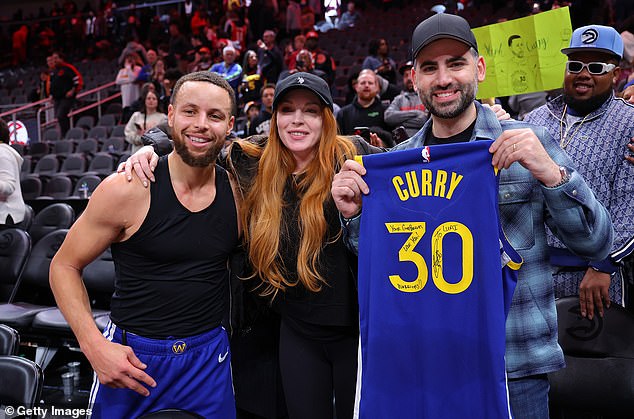 The Mean Girls star, 37, said she and financier husband Bader Shammas, 37, like to 'chat and hang' and play cards with the actress, 34, and NBA star Stephen Curry, 36