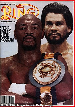Marvin Hagler and Roberto Duran on the cover of Ring Magazine in October 1983