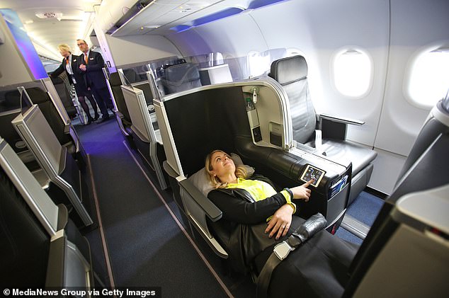 'Mint Class' offers other perks including pillows, blankets, eye masks and earplugs, fancy meals and free drinks - but all Stevens wanted was a comfortable seat