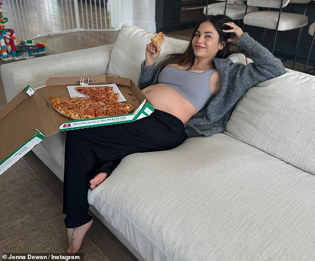 And in a few other pictures, the star could be seen enjoying a tasty pizza while resting on a spacious sofa