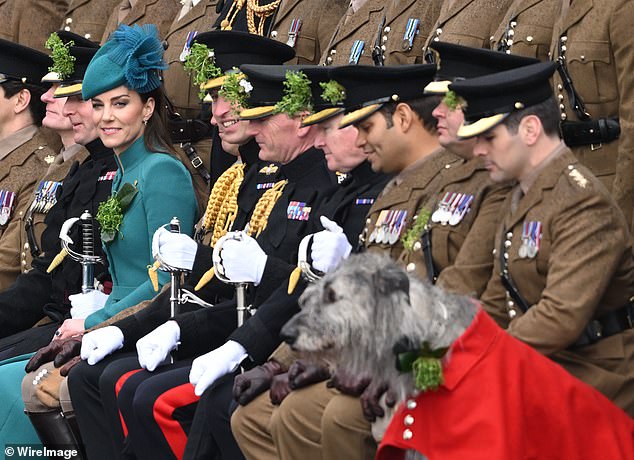At last year's St Patrick's Day parade, Kate gave a short speech to the Irish Guards