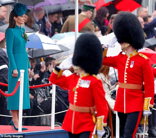 A source told PEOPLE that the Irish Guards will send the mother of three their best wishes and give the princess three cheers at the end of their celebratory parade