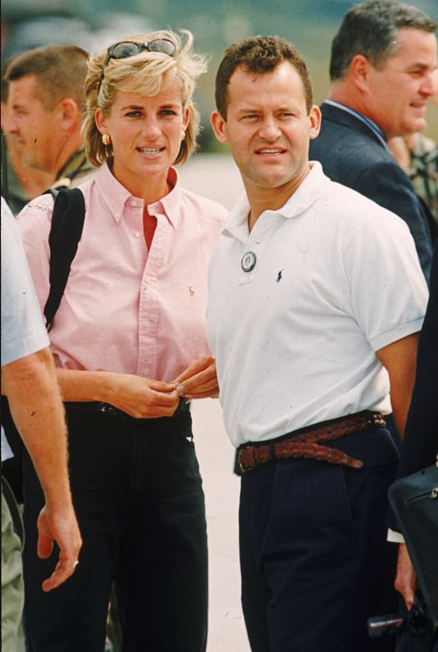 The late Diana, Princess of Wales (1961-1997) with her butler Paul Burrell