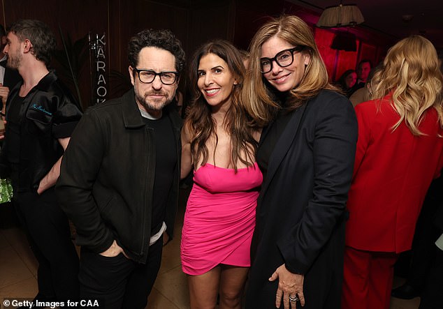 JJ Abrams, Maha Dakhil and Katie McGrath are seen at last year's CAA Pre-Oscar Party