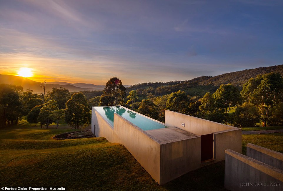 The Di Stasio Estate sits atop a grassy green hill in Gruyere in Victoria's Yarra Valley, which is just over an hour's drive northeast of Melbourne. Its unique location boasts panoramic views of the Great Dividing Range