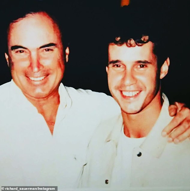 The reality TV star, now 62, sported a full head of luscious hair as he smiled and posed for the camera with his lookalike dad.