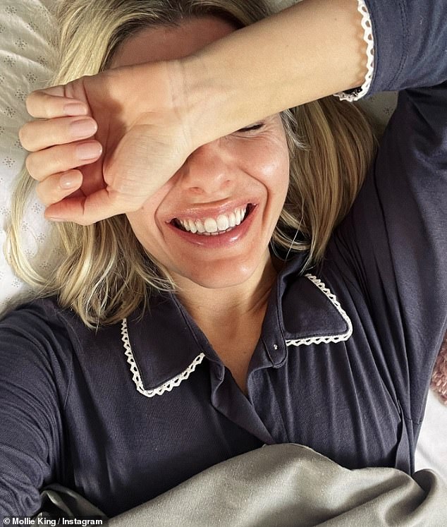 The Saturdays singer, 36, appeared in good spirits as she beamed for an Instagram selfie in bed on Sunday as she enjoyed a well-deserved rest after raising over £1million for Comic Relief