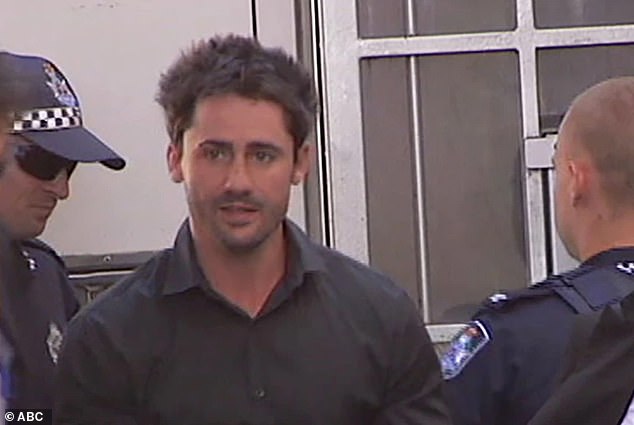 Heazlewood, now 37, was transferred from Maroochydore guardhouse to Brisbane Prison in Wacol after his parole was revoked in late February. Above is an old photo
