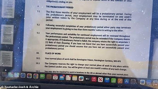 Pieters drew up a fake contract with a clause giving the palace the right to amputate limbs if an employee failed the probationary period