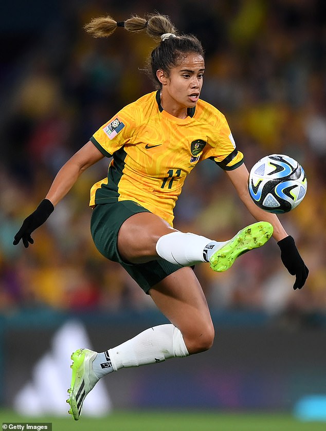 The statue aims to pay tribute to the Matildas' lasting impact on women's football in Australia (pictured is Mary Fowler playing in last year's World Cup)