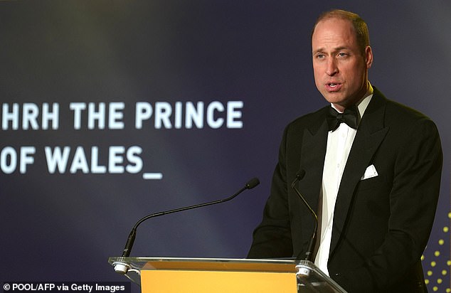 Prince William, Prince of Wales, attends the Diana Legacy Awards ceremony at the Science Museum on March 14.
