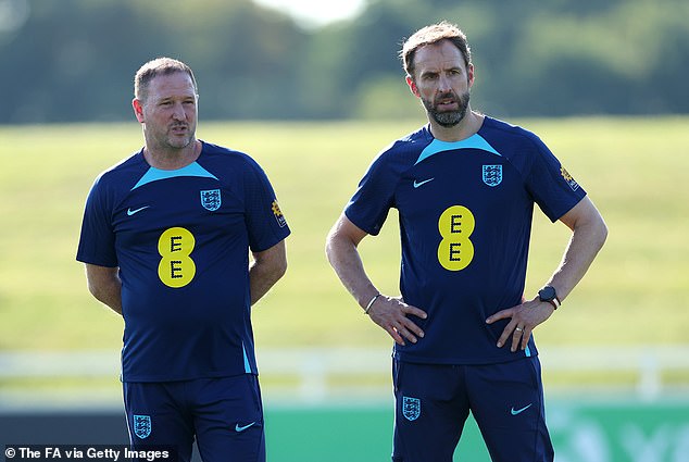 White reportedly clashed with England assistant manager Steve Holland (left) at the 2022 World Cup.