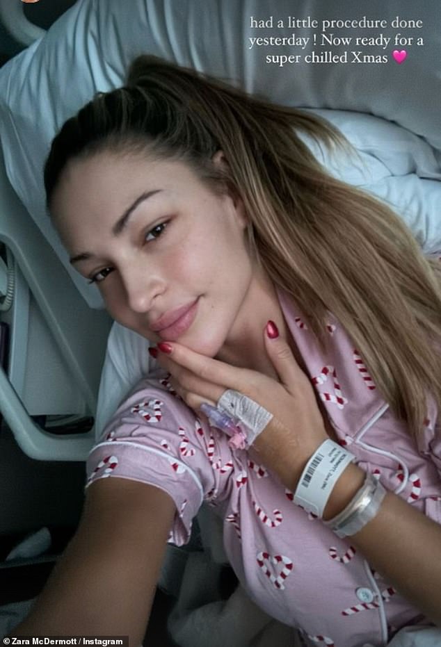 The former Love Island star, 27, previously revealed that doctors had told her it was likely she would need further surgery to help the healing process from her injury (pictured at hospital in December).