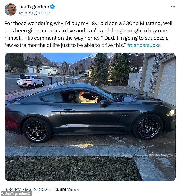 1710754290 382 Father who bought cancer stricken son a 30000 Mustang gets heartwarming