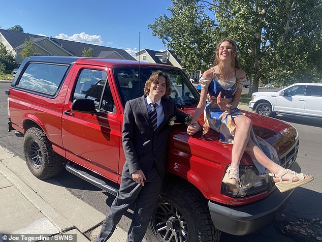 Joseph Tegerdine Jr with his girlfriend Lily and the Ford Bronco sold by his family