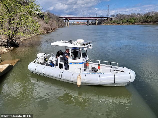 Metropolitan Nashville Police said Thursday they were using a boat to continue their search along the Cumberland River.