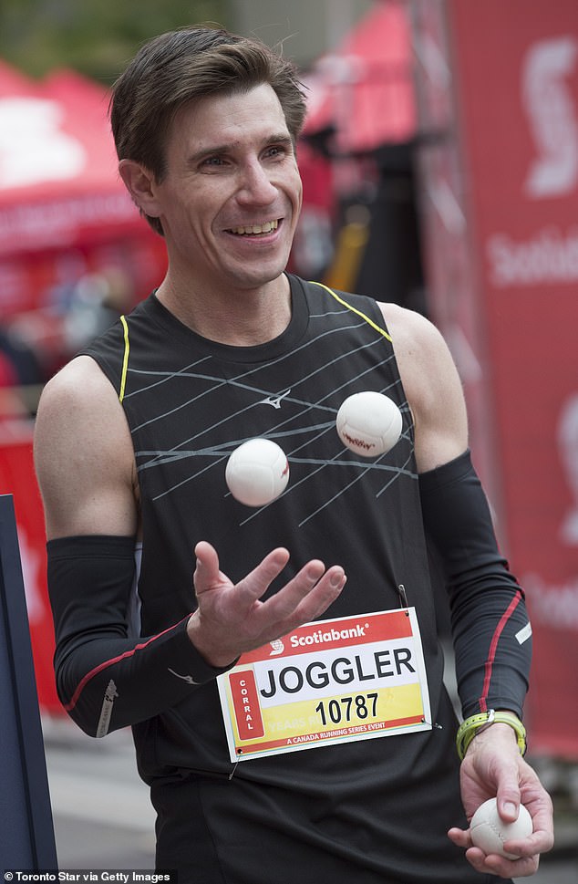 Michal Kapral (pictured) currently holds the Guinness World Record for fastest marathon time while jogging