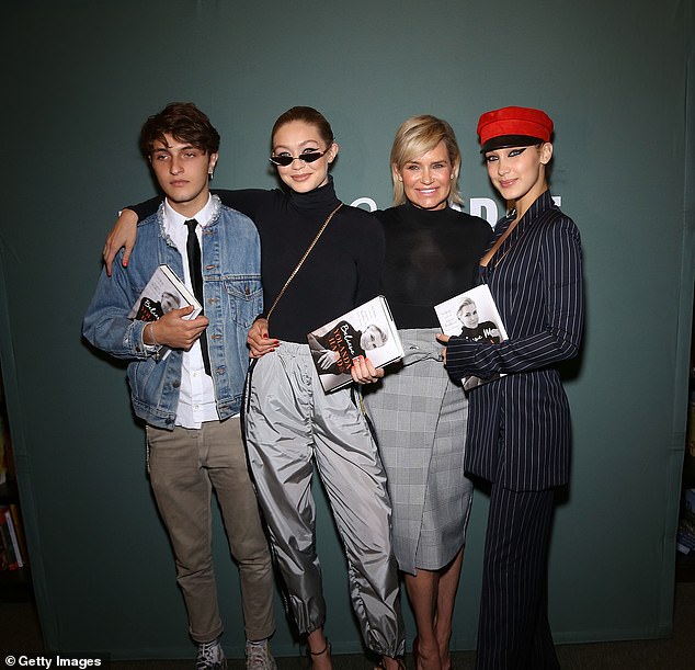 After their parents separated from Bella, Gigi and Anwar left Washington, D.C. and moved to Santa Barbara, California, with their mother;  seen in 2017
