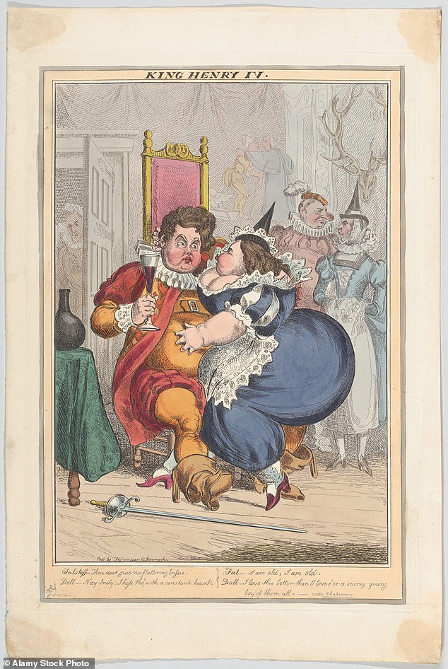 Satire mocks George IV and his mistress Elizabeth, Marchioness Conygham