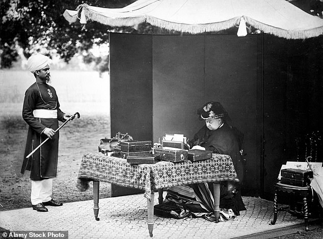 Queen Victoria is treated by Hafiz Abdul Karim, also known as Munchi, in 1893.