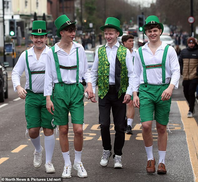 NEWCASTLE: A group of four friends dressed as elves soak up the atmosphere