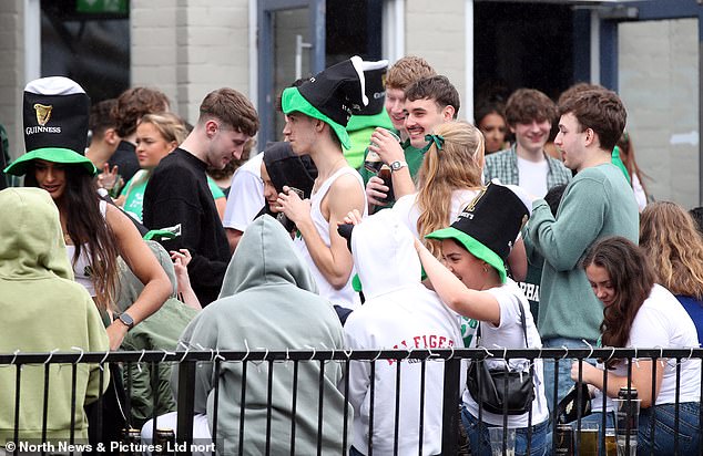 NEWCASTLE: Green and black leprechaun hats were a common sight yesterday