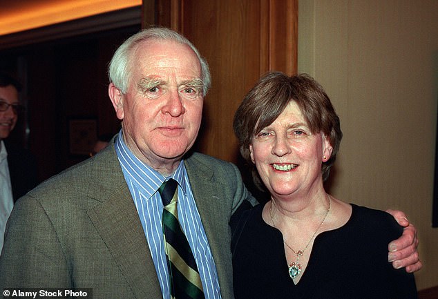 Out of respect for his wife Jane, the spy author – real name David Cornwell – asked his biographer not to detail his infidelity during his lifetime.  Photographed together in 2001.