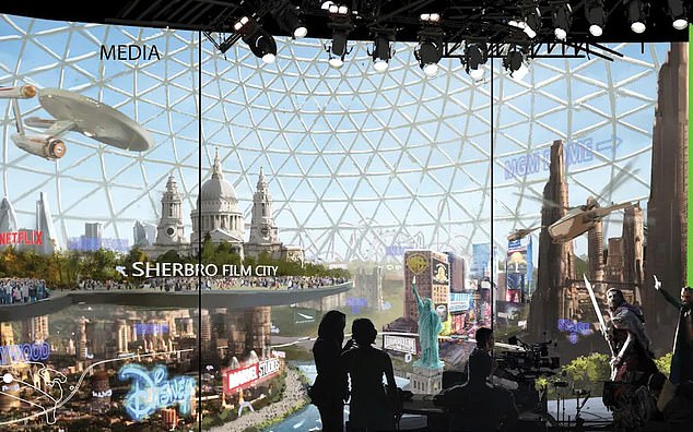 An artist's impression shows the interior of what an entertainment complex in the city could look like
