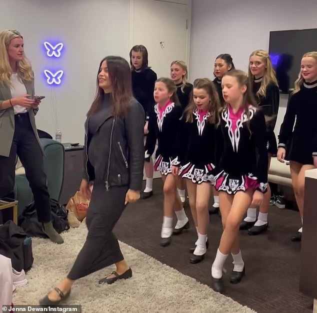 In a video clip added to the carousel, the Rookies actress danced alongside her 10-year-old daughter, whom she shares with ex Channing Tatum, as they performed Irish dance moves in a classroom.