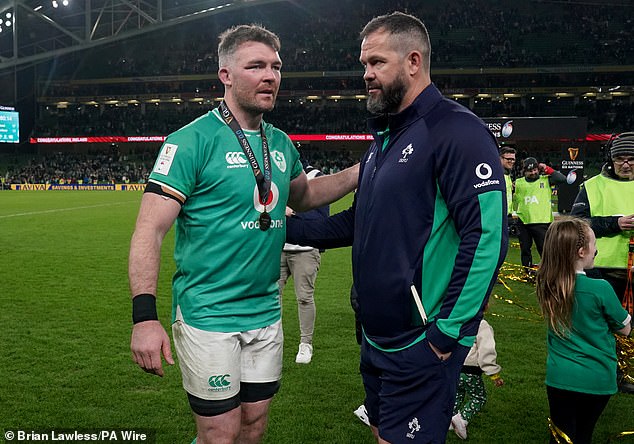 Captain Peter O'Mahony spoke to Ireland head coach Andy Farrell after the match.
