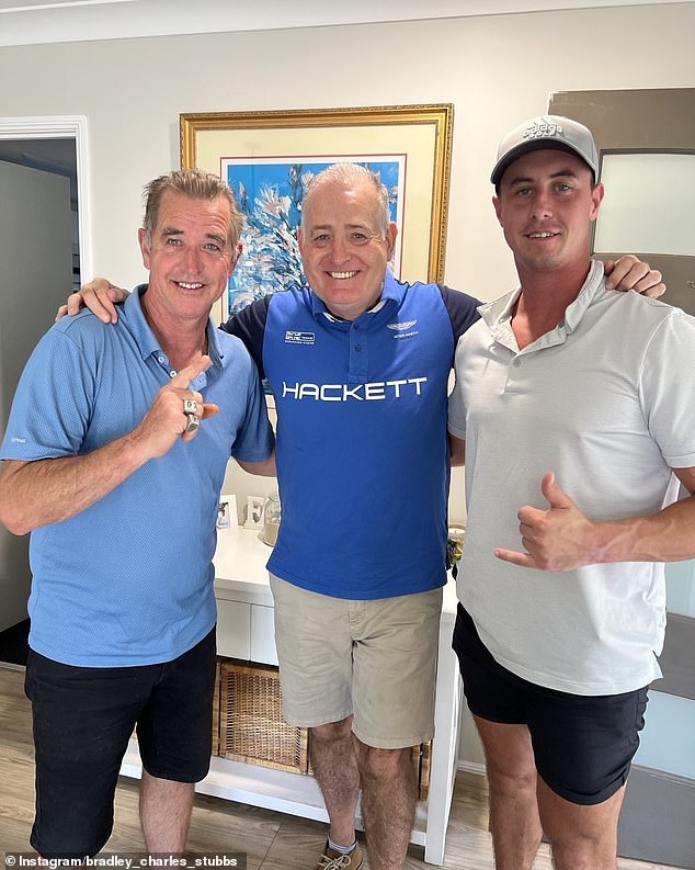 Australian rugby union legend and former Wallabies superstar David Campese (centre) is pictured with Stubbs.