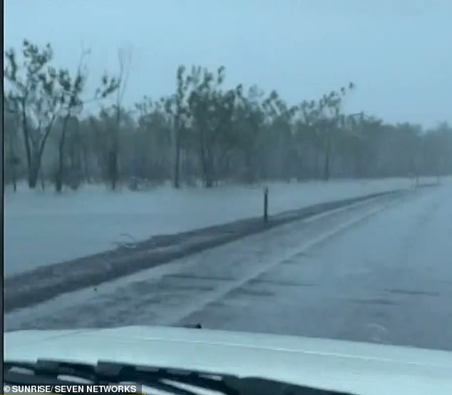Wild weather forced the cancellation of an evacuation in Borroloola, forcing residents to hunker down for the night.
