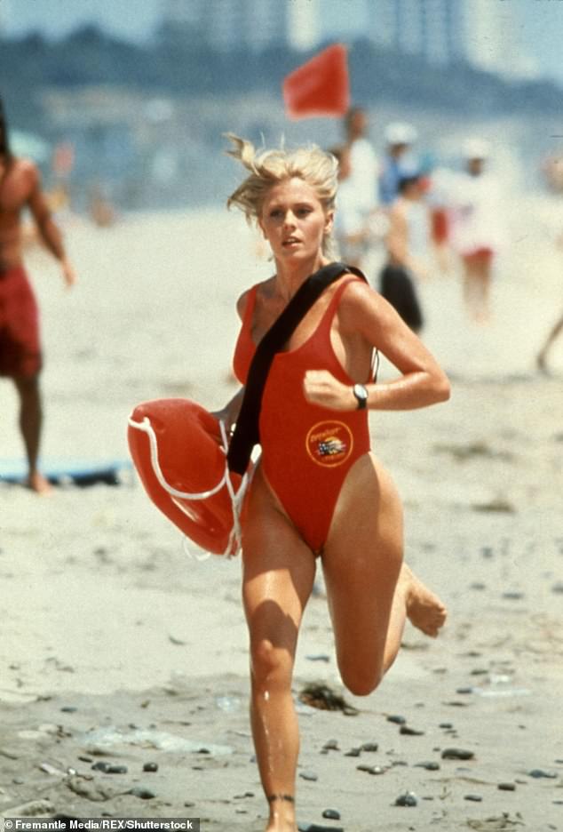 The 52-year-old actress is best known for her role as Summer Quinn in the hit TV series Baywatch (pictured above in 1993).