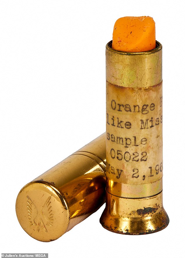 Another item up for auction is a tube of custom-made Elizabeth Arden lipstick in an orange shade, which is expected to sell for around $9,000.