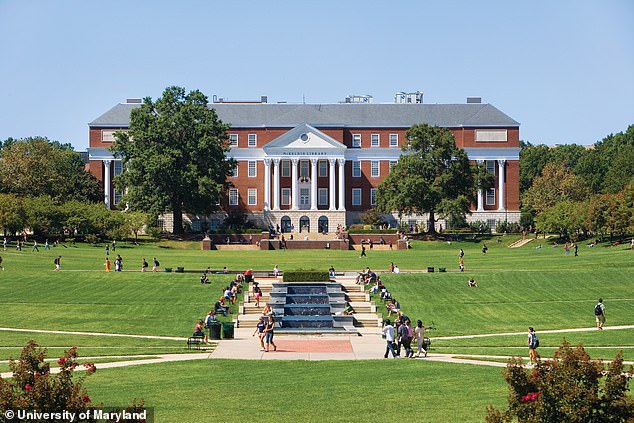 The school lifted the blanket suspension of most Greek life organizations Friday, but five of them remain under investigation. Pictured: McKeldin Library on the University of Maryland campus