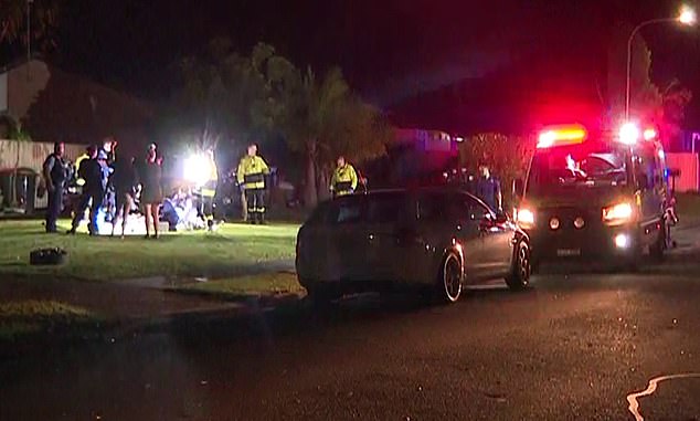 The incident broke out after an argument with neighbor Corey Porter, 29, in Cygnus Close, Doonside in Sydney's west, just before 9pm.