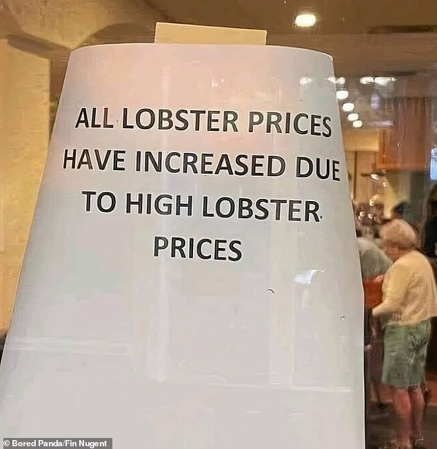 Honest but funny: This seafood restaurant explained the price of its lobster for a very obvious reason