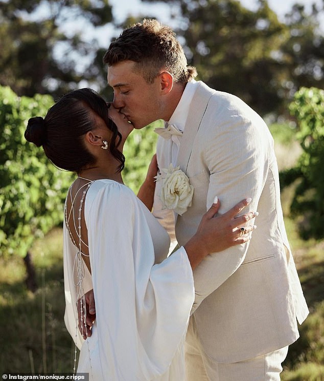 The couple tied the knot in a stunning ceremony in December 2022, exchanging vows in front of 200 guests at a lavish venue in Cripps' home state of Western Australia.