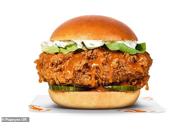The mouth-watering Buffalo Ranch Chicken Sandwich brings a spicy twist to Popeyes' famous chicken sandwich.
