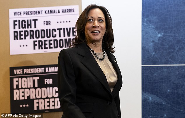 Vice President Kamala Harris became the first vice president or president to visit an abortion clinic last week.  She is pictured here at a Planned Parenthood in Minnesota