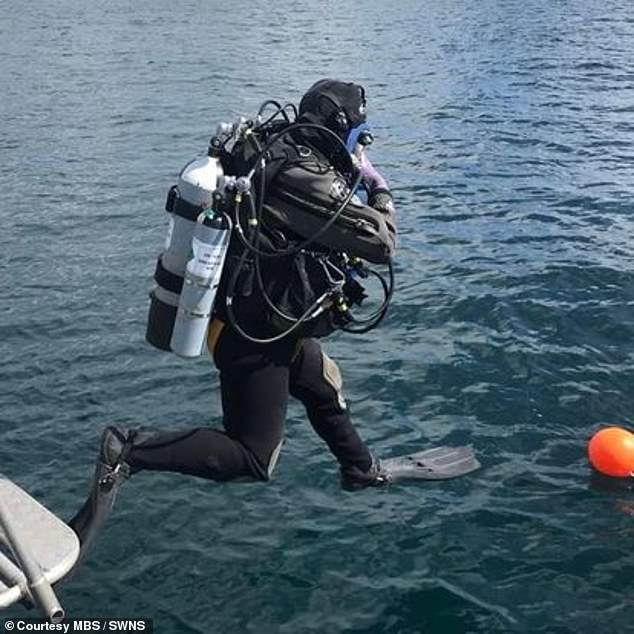 Treasures worth around £1 billion are believed to have been lost, including gold bars, coins and jewelry dating back to the 1640s (pictured: Divers previously search for English treasure ship of the 17th century in the waters near the Isles of Scilly)