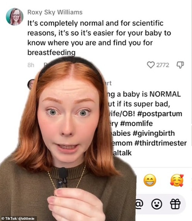 It was a shock to Abigail, who stitched the video – appalled by what the postpartum journey brings