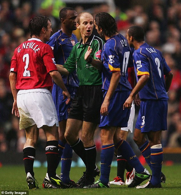 Tempers flared and pizza flew after a titanic battle between United and Arsenal in 2003.