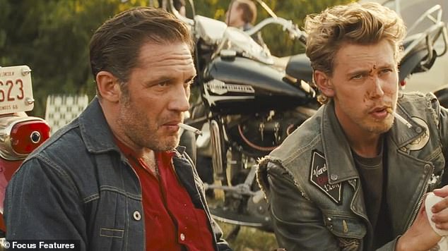 Bikeriders was inspired by Danny's portfolio of the same name and he was invited to watch them film the upcoming film (photo of Tom and co-star Austin Butler in the film)