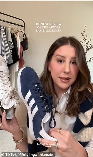 In the video, Welch explained that she recently purchased a pair of Adidas Gazelles, and that they had already surpassed the comfort of the Sambas.